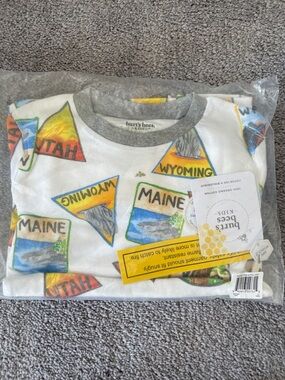 Burt's Bees Kids White State Patch Long Sleeve Tee & Pants 10Y